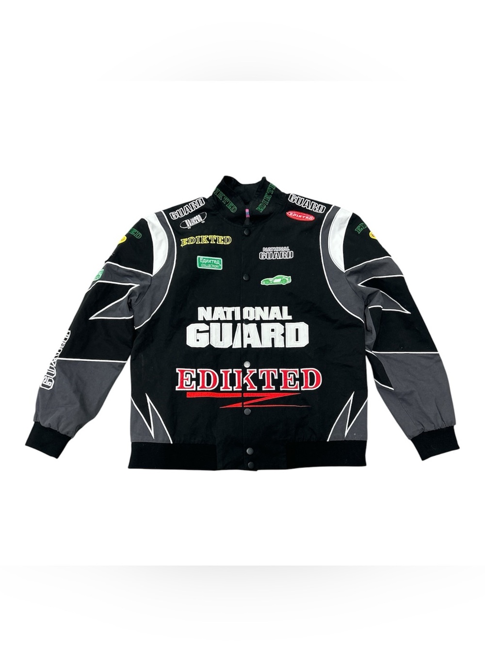 Edikted Women’s Black/Gray National Guard Racing Jacket Size: S